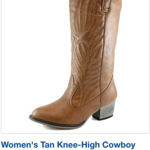 Women’s Cowgirl Boots. Tan. Size 12